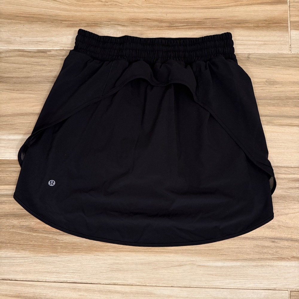 Lululemon Hotty Hot HR Skirt Long Black Size 6 Lined Running Tennis Skort W8ADGT